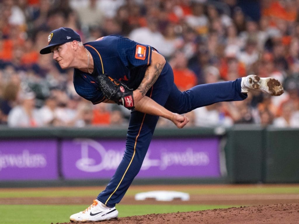 Houston Astros rookie starter Hunter Brown idolized Astros ace Justin Verlander growing up in Metro Detroit. (Photo by F. Carter Smith)
