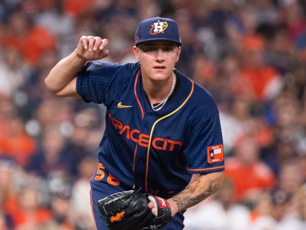 Houston Astros pitcher Hunter Brown looked anything but intimidated by Major League hitters as a rookie. (Photo by F. Carter Smith)
