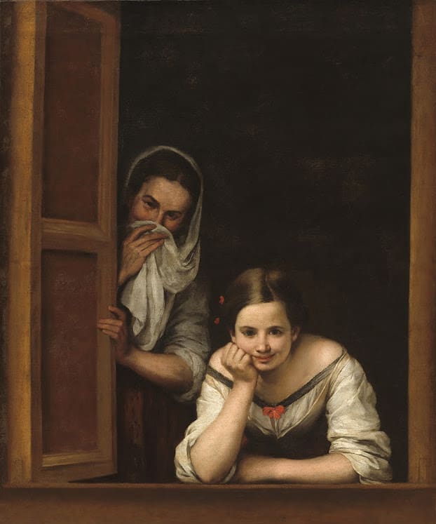 Bartolomé Esteban Murillo - Two Women at a Window, c. 1655-60. National Gallery of Art, Widener Collection, Courtesy National Gallery of Art, Washington.