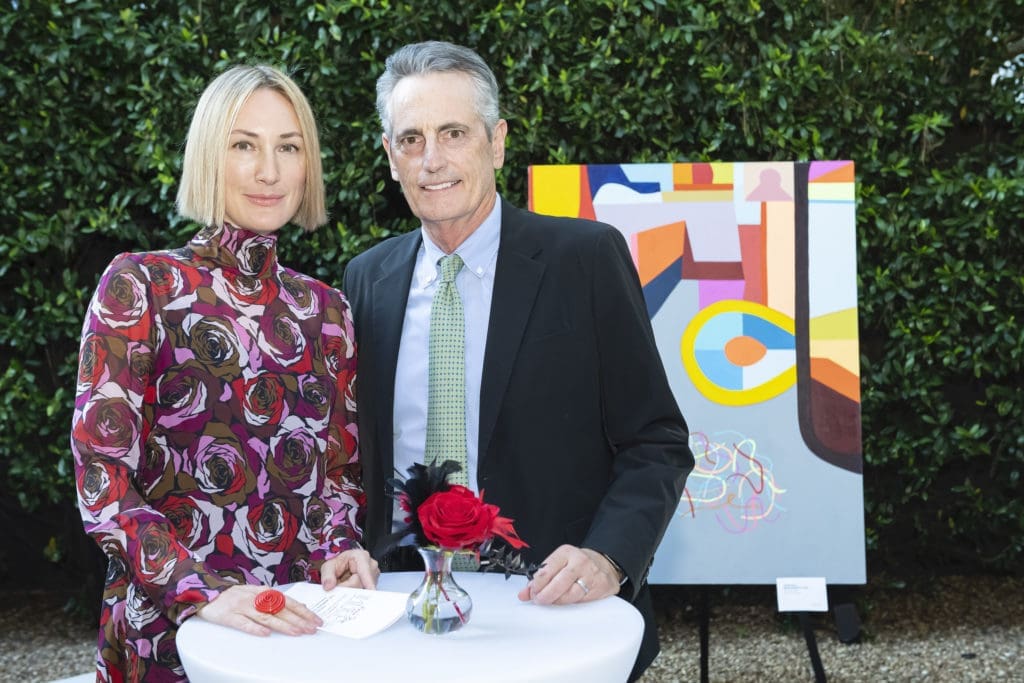 Craig & Tatiana Massey at the 2022 Houston Arts Alliance gala kick-off announcing their roles as gala chairs.