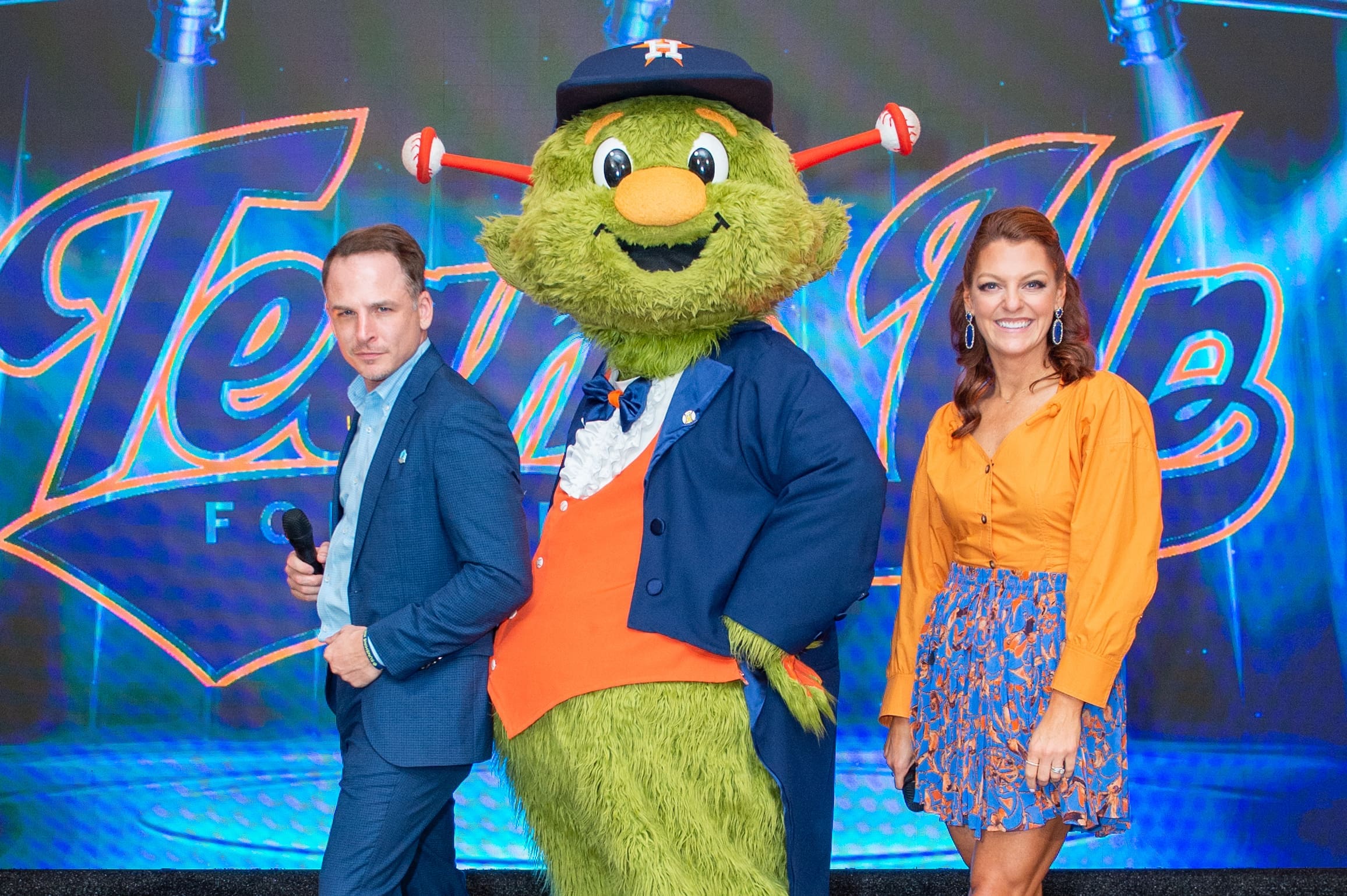 Johnny Holloway, Orbit and Julie Morales photo by Jacob Power
