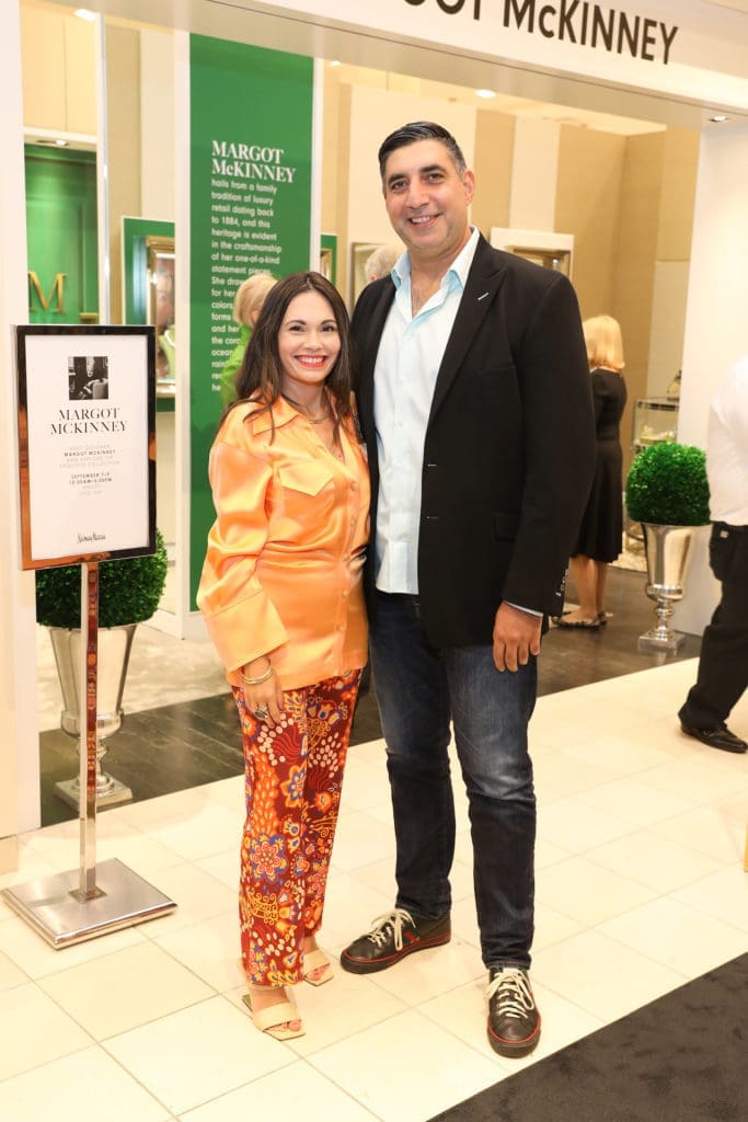 Michele Leal Farah & George Farah at the Margot McKinney champagne reception at Neiman Marcus in The Galleria.