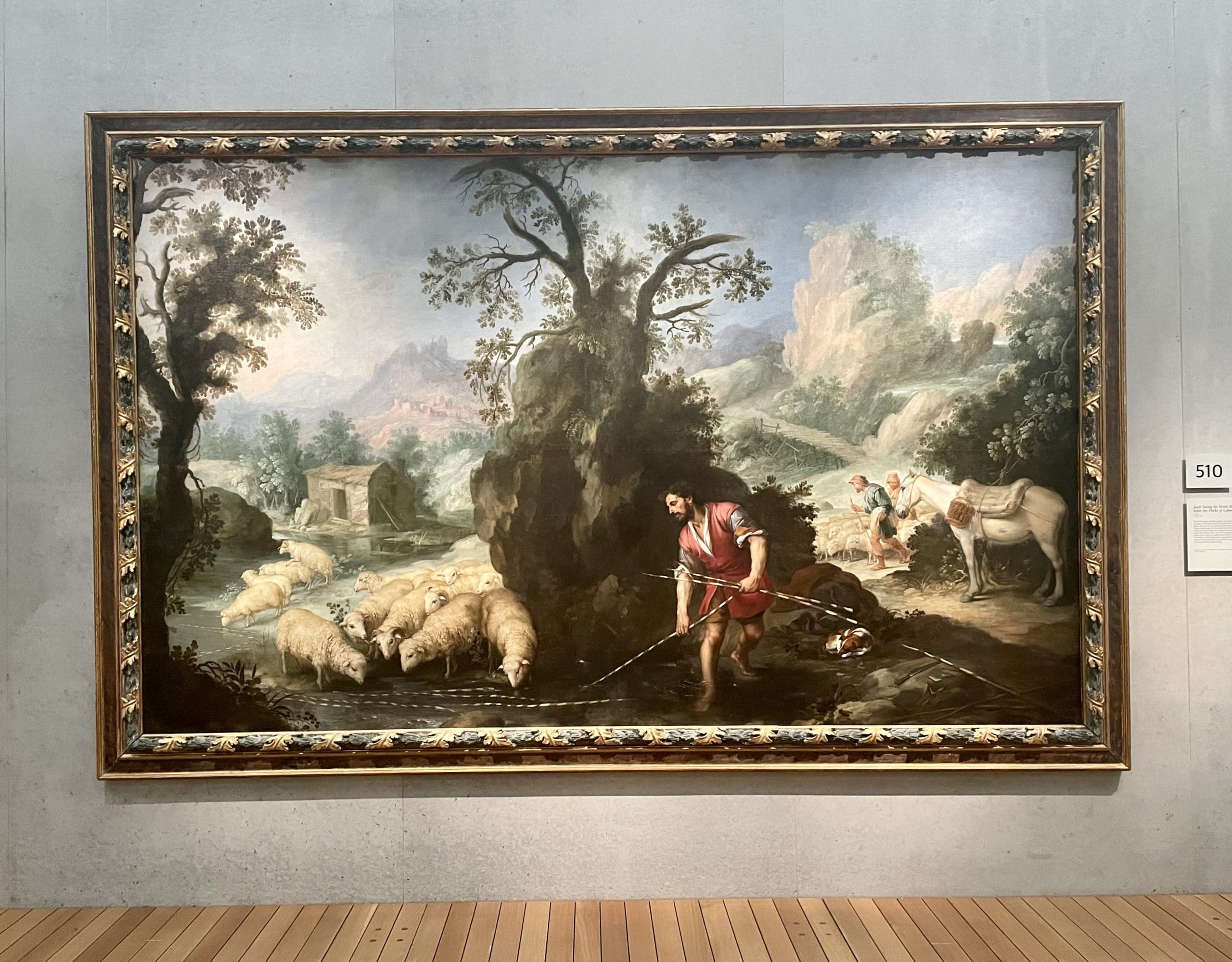 Murillo – A pastoral scene of Jacob tending his flocks from the new exhibit. Photo by Courtney Dabney.
