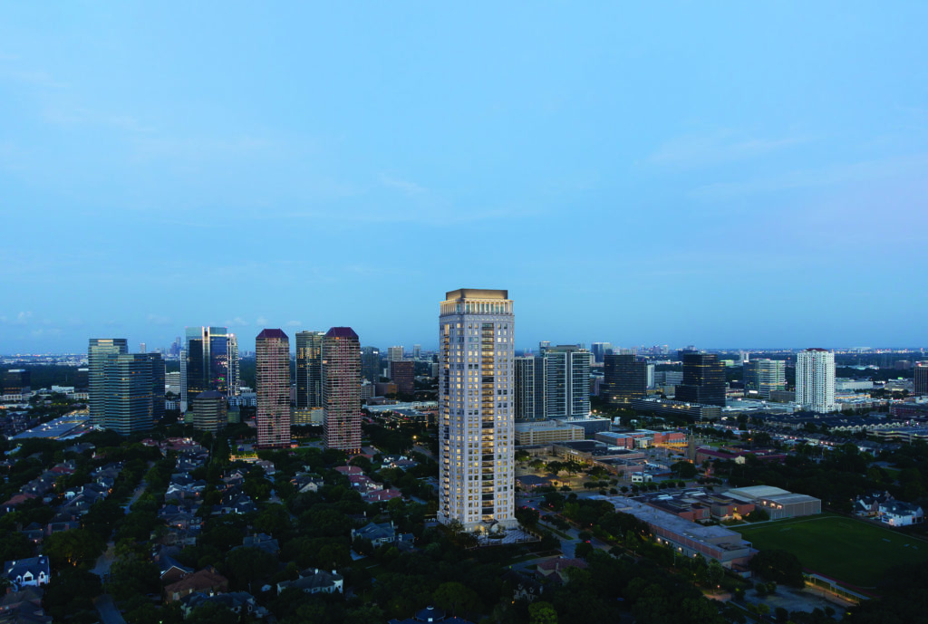 A rendering of the 33-story 1661 Tanglewood residential high-rise.