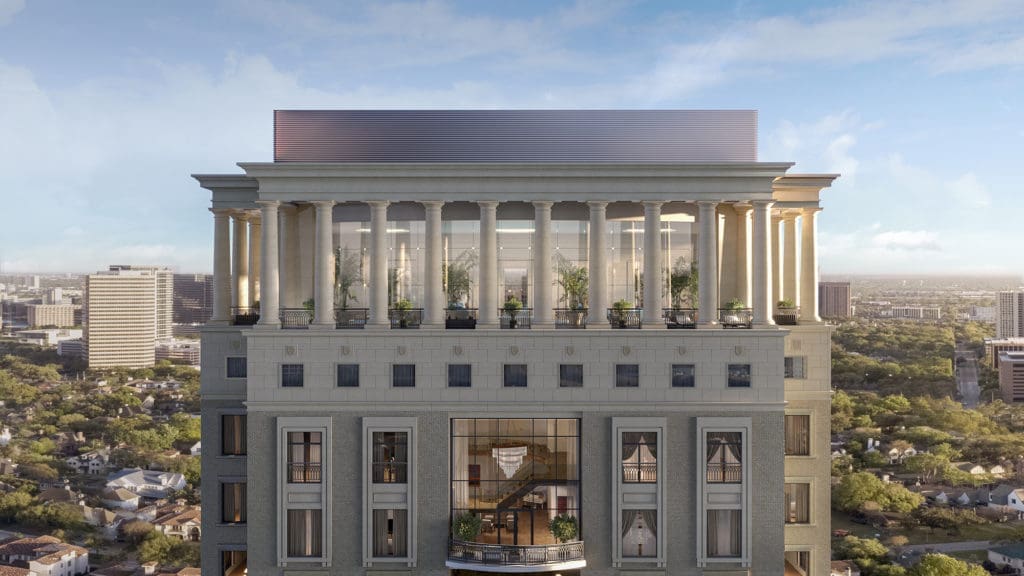 Jackson & Ryan Architects designed 1661 Tanglewood with its hummingbird crown. 