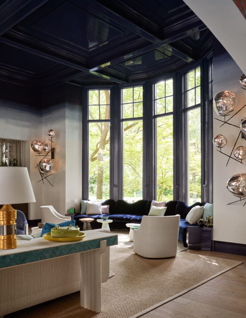 A bold juxtaposition of shapes in this room by LC Studio (Photo by Nathan Schroder)