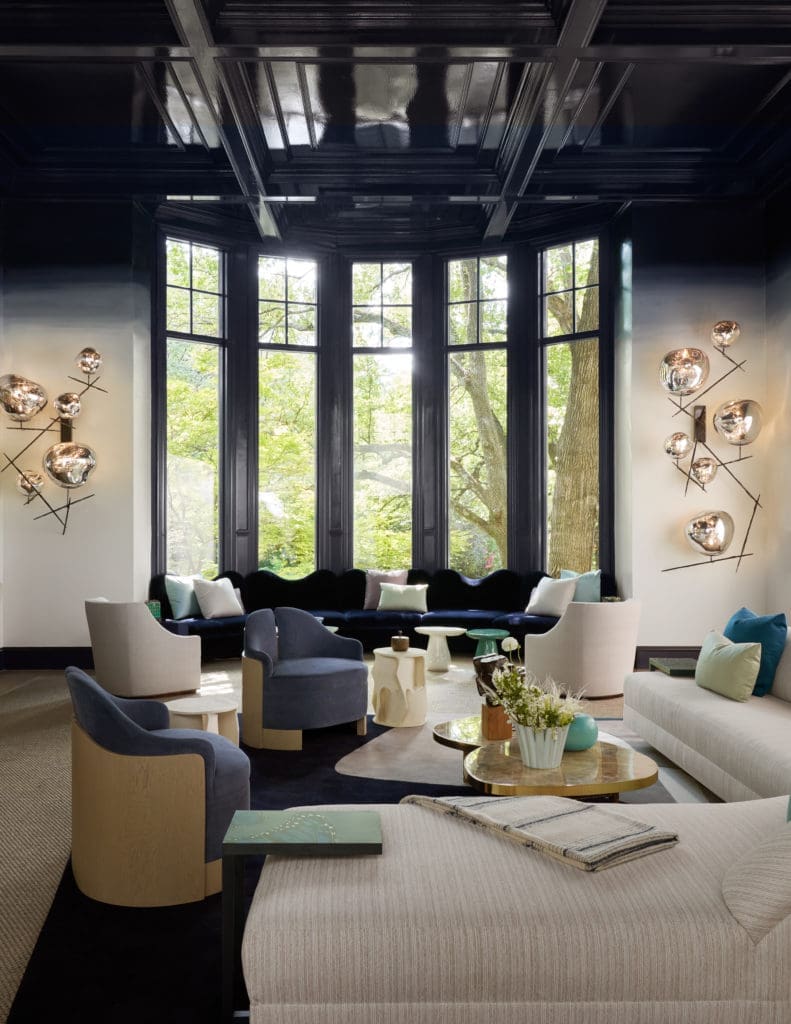 A bold juxtaposition of shapes in this room by LC Studio (Photo by Nathan Schroder)