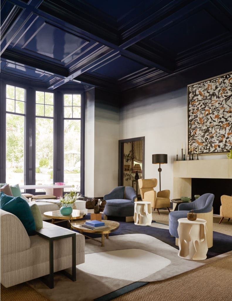 A bold juxtaposition of shapes in this room by LC Studio (Photo by Nathan Schroder)