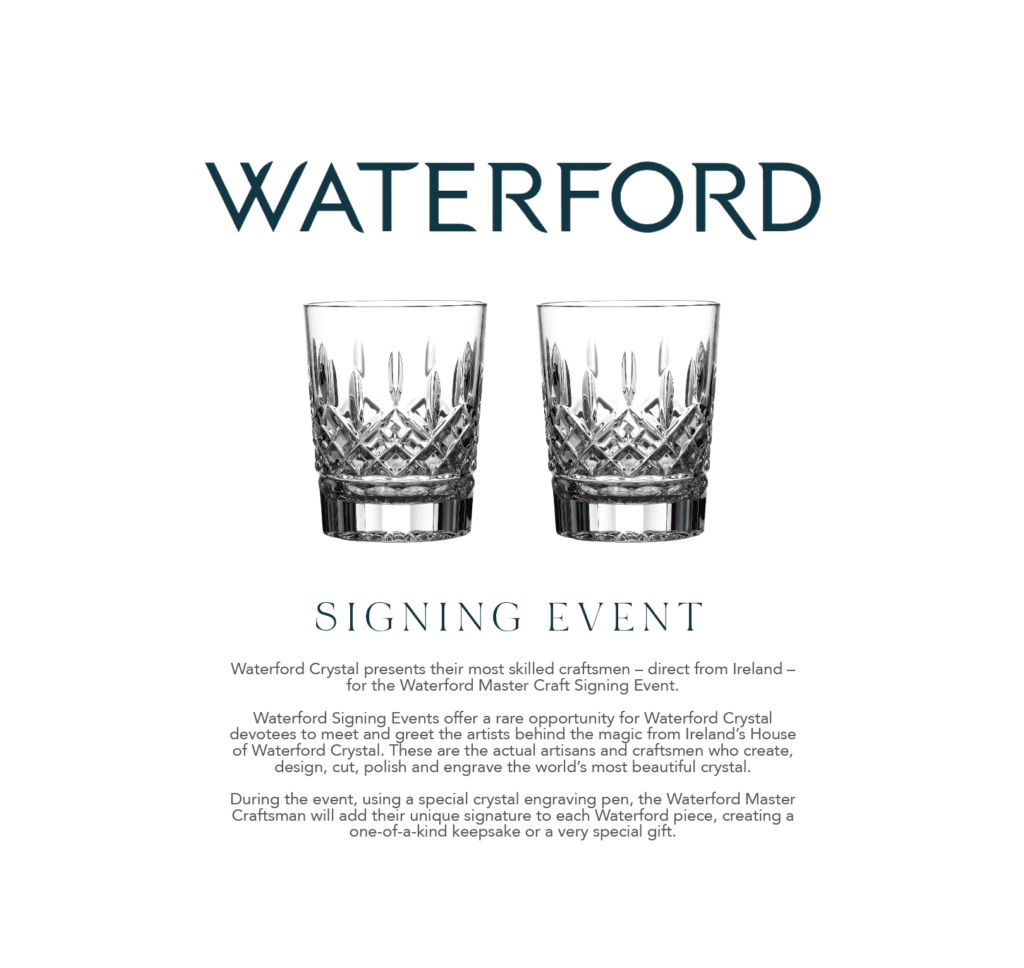Bering's is hosting a can't-miss Waterford Signing (and Tasting!) event.
