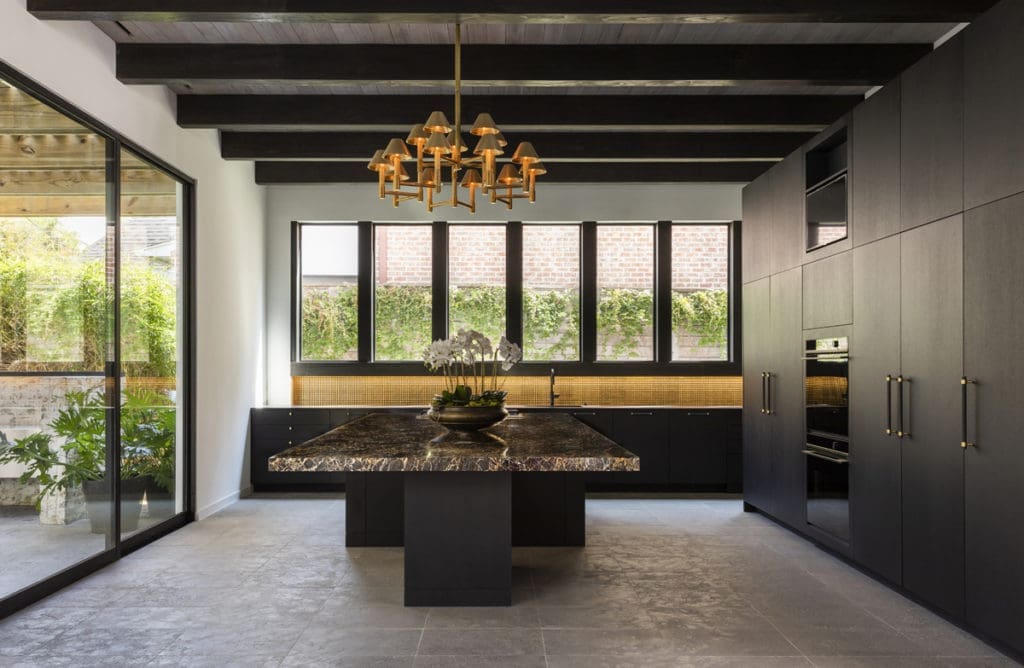 The vast kitchen at 4006 Essex, The House of Many Palms (Julie Soefer Photography)