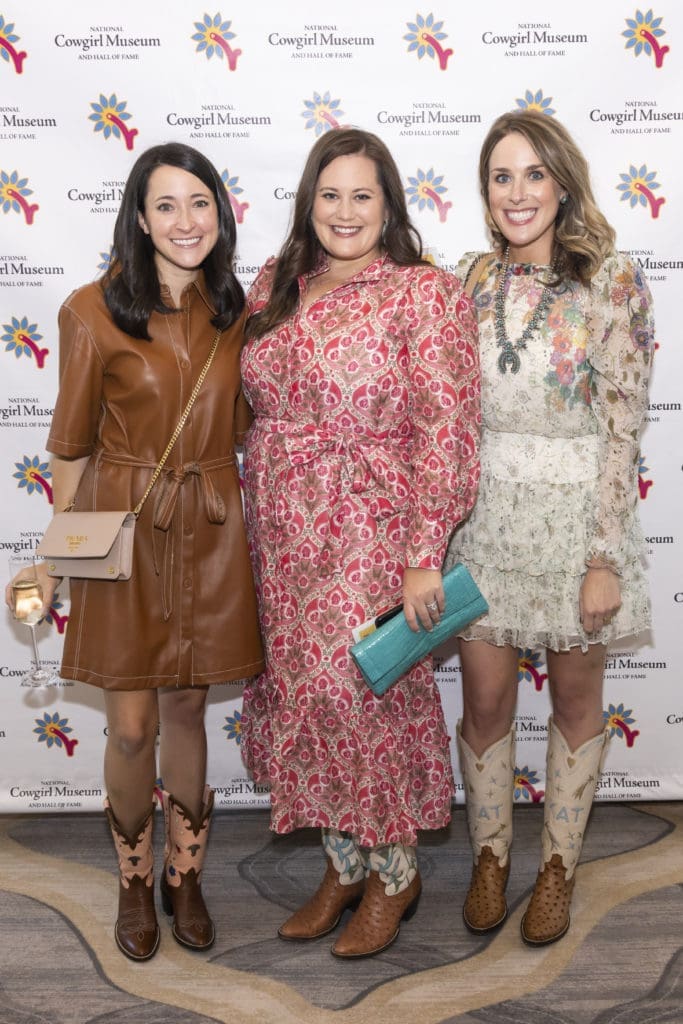 Mamie Horton, Allie Turney, and Katherine Dalton at the Desert Rose Luncheon and Fashion Show at River Crest Country Club in Fort Worth, Texas on October 6, 2022. (Photo by Sharon Ellman)