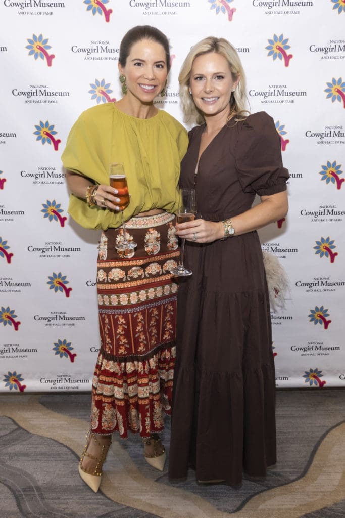 Courtland McBroom and Event Co-Chair Ally Ravnaas at the Desert Rose Luncheon and Fashion Show at River Crest Country Club in Fort Worth, Texas on October 6, 2022. (Photo by Sharon Ellman)