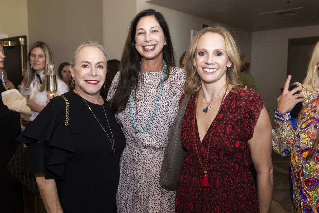 Rozanne Rosenthal, Mary Lipscomb, and Maddie Rosenthal at the Desert Rose Luncheon and Fashion Show at River Crest Country Club in Fort Worth, Texas on October 6, 2022. (Photo by Sharon Ellman)