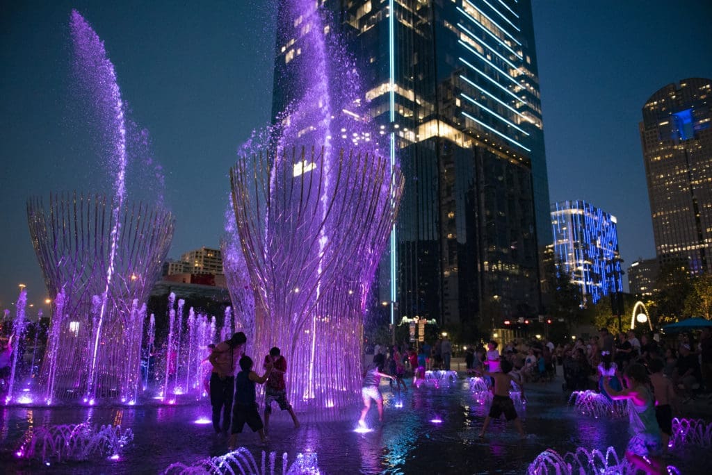 Klyde Warren Park's new Nancy Best Fountain (Photo by Tamytha Cameron)