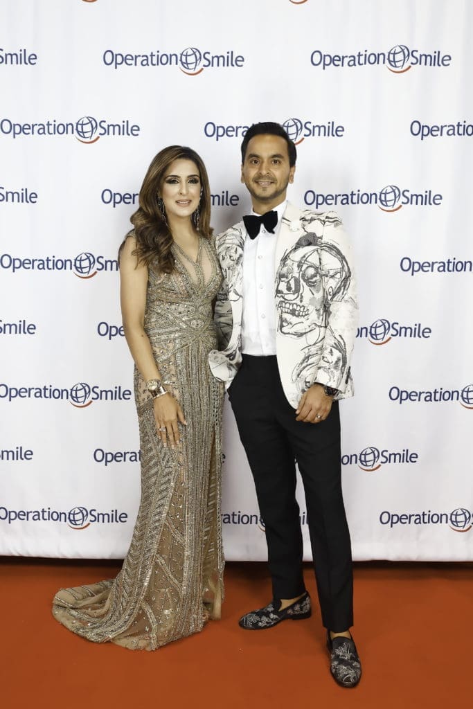 Second time Best Dressed honoree Sneha Merchant and husband Nick Merchant at the 2022 Operation Smile gala, which they have chaired for seven consecutive years. 