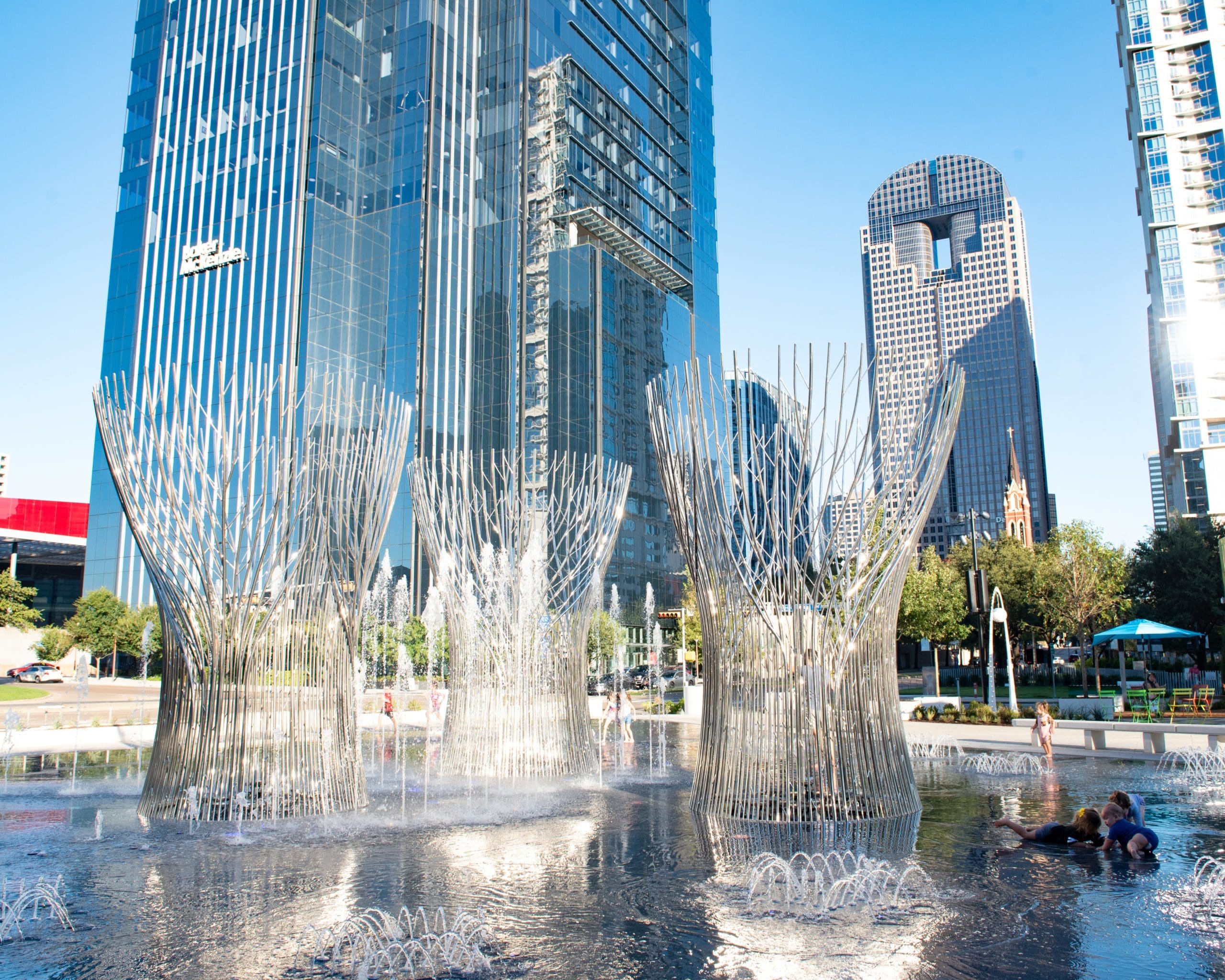 Klyde Warren Park's new Nancy Best Fountains