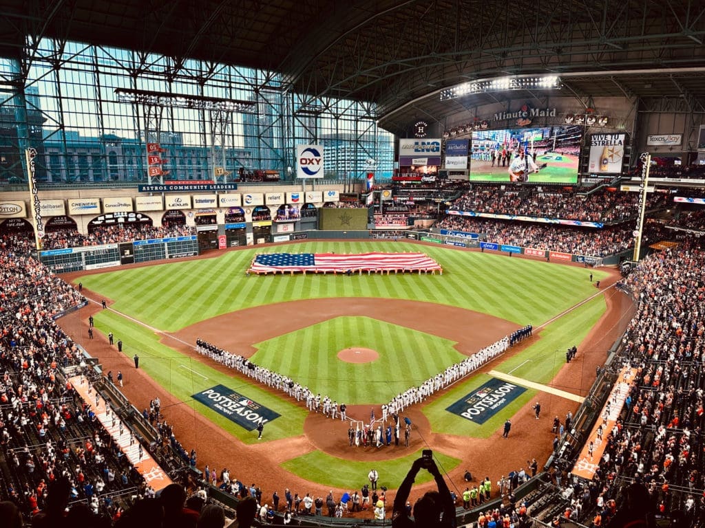 Game 1 of the American League Championship Series was quite a scene at Minute Maid Park. (Photo by F. Carter Smith)
