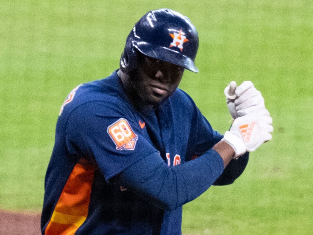 Even without a bat in his hands, Yordan Alvarez can frighten opposing pitchers. (Photo by F. Carter Smith)
