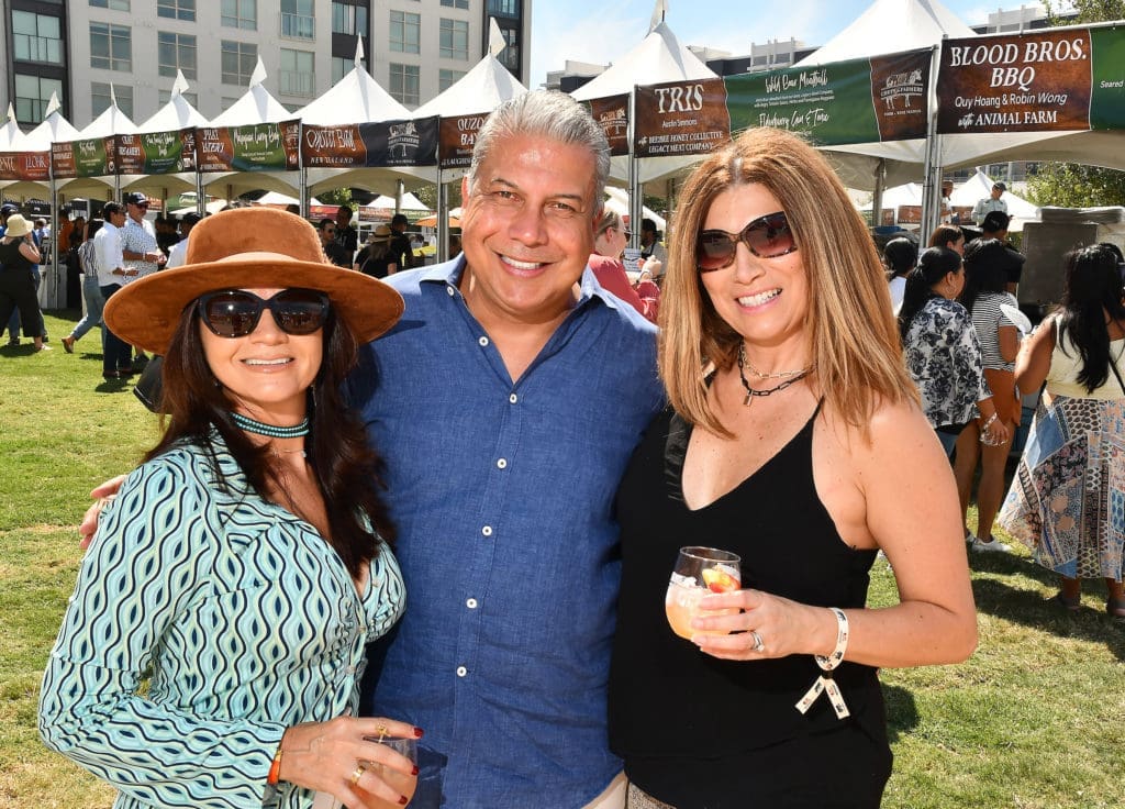 Ayde Ulloa, Jesse Ulloa, Lenor Cecchice at Houston's inaugural Chefs for Farmers, held event at Autry Park  (Dave Rossman photo)