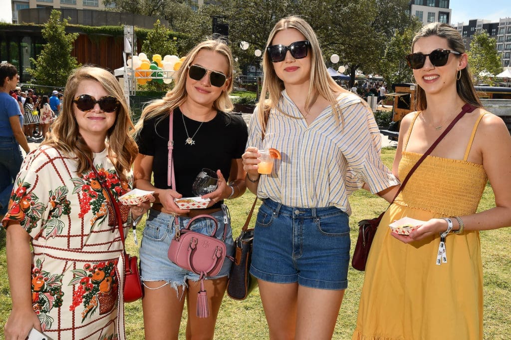 Beth Hebert, Devon Day, Stephanie James, Betsy Spomer at Houston's inaugural Chefs for Farmers event, held at Autry Park. (Dave Rossman photo)