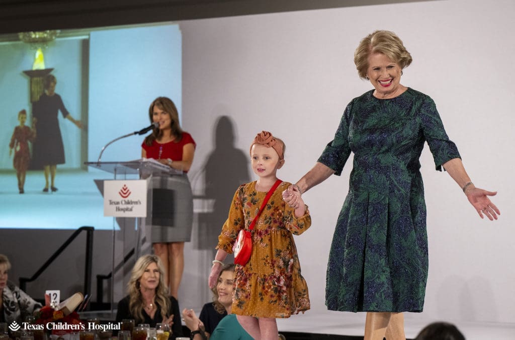 Community Champion Ginger Blanton with Patient Champion Nova (Photo Courtesy of Texas Children's Hospital)