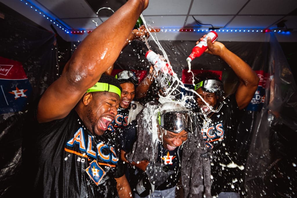 Justin Verlander Delivers a Pointed Party Message, Chas McCormick Goes Bottle Surfing & Jeremy Peña Lives His Kid Dream — Inside an 18 Inning Astros Win For the Ages and Its Long Party Aftermath
