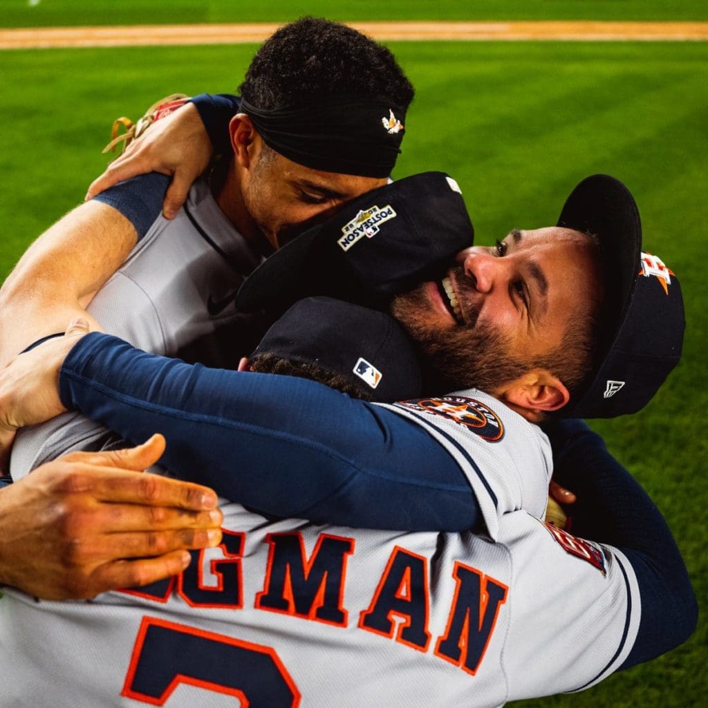 Justin Verlander Chugs From the Trophy, Jeremy Peña FaceTimes Mom In & Yuli Gurriel Fights the Kids In a Dance Off — Inside the Sweetest of Yankee Stadium Sweeps For These Dominant Astros