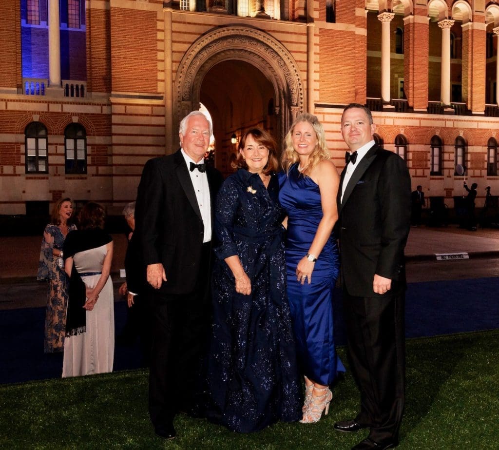 George & Gloria Tarpley, Elle & Clarke Anderson at 'The Investiture Gala' on the Rice University campus.
