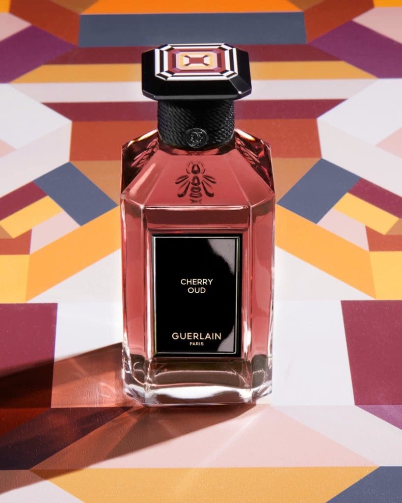 Cherry Oud is one of three new oud-inspired scents. Here is artist Ghizlane Agzenai's limited edition plate.
