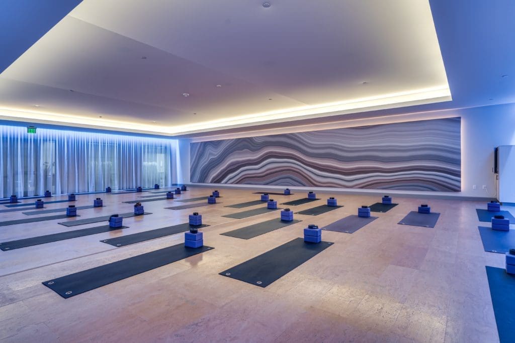 The calming Breathe Studio at the Houstonian Club is the quiet space where you can take any one of six styles of yoga classes. (Photo by Courtesy of The Houstonian Hotel, Club and Spa)