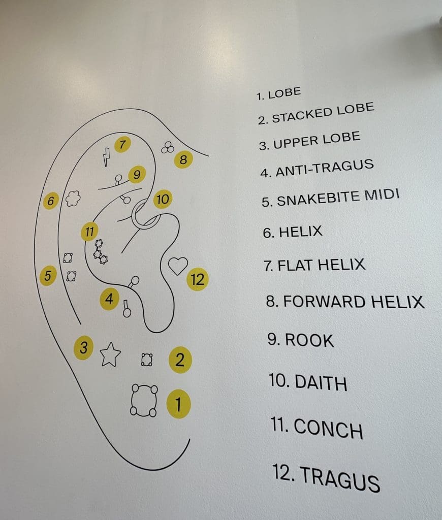 Choose from 12 different piercing spots.