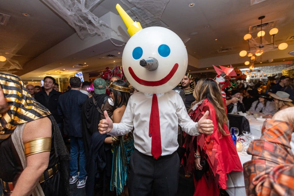 Jack in the Box makes the party scene at the B19 Halloween bash.  (Photo by Andrew Hemingway)