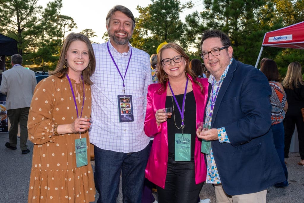 Jana & Jason Milam, Jennifer & Mark Gribble at the Iron Bartender 2022 competition benefitting The Periwinkle Foundation. (Photo by Larry Geiger)