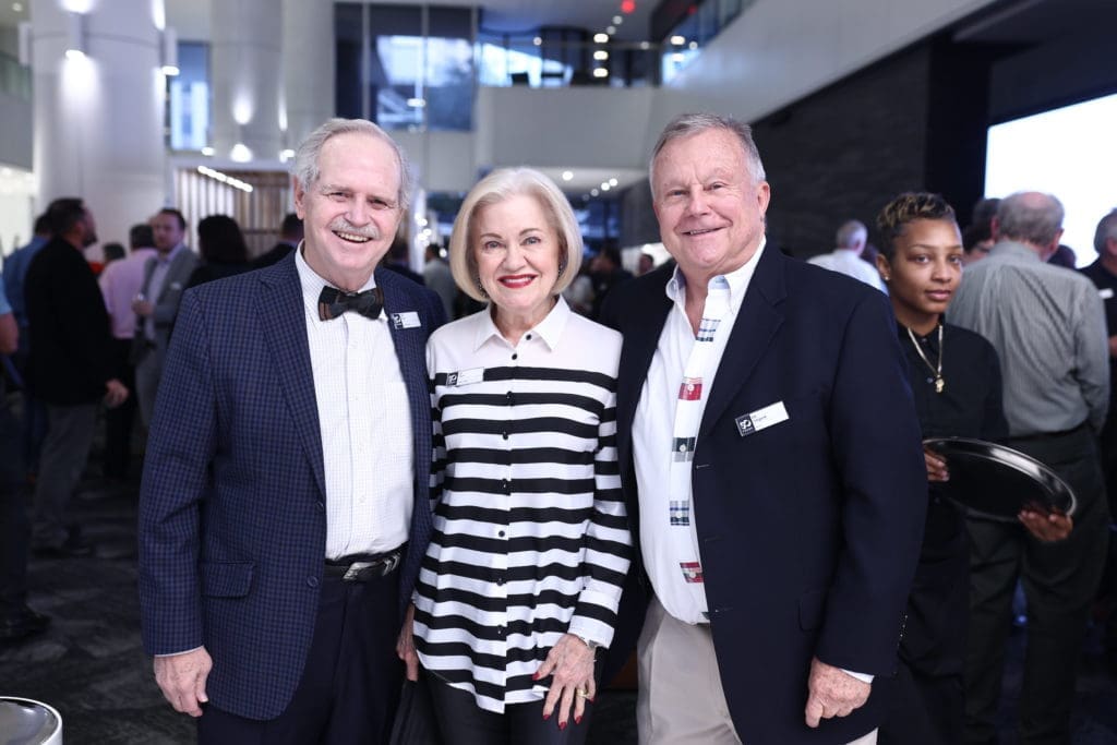 Jim & Jo Furr, Ed Sargent at the 50th anniversary celebration for Gensler Houston. (Photo by Quy Tran)