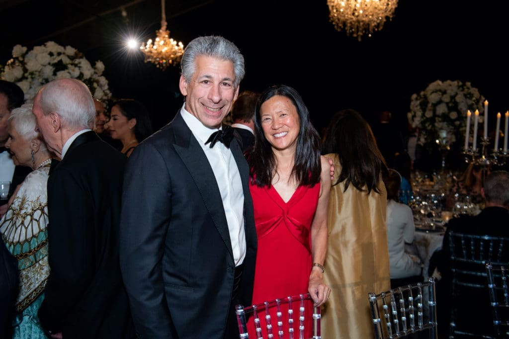 Joe Greenberg & Claire Liu, HGO board chair, at the Houston Grand Opera Opening Night Dinner (Photo by Michelle Watson/CatchlightGroup.com)