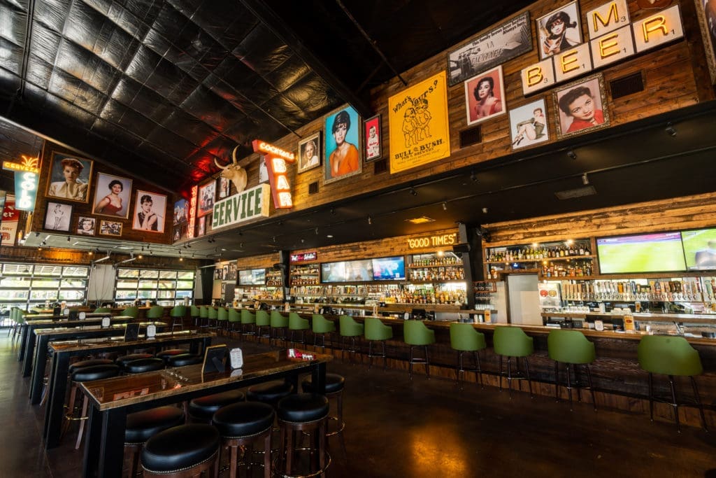The new Kirby Ice House in the Woodlands can boast the largest bar in Texas measuring 141 feet long! (Photo by Michael Anthony)