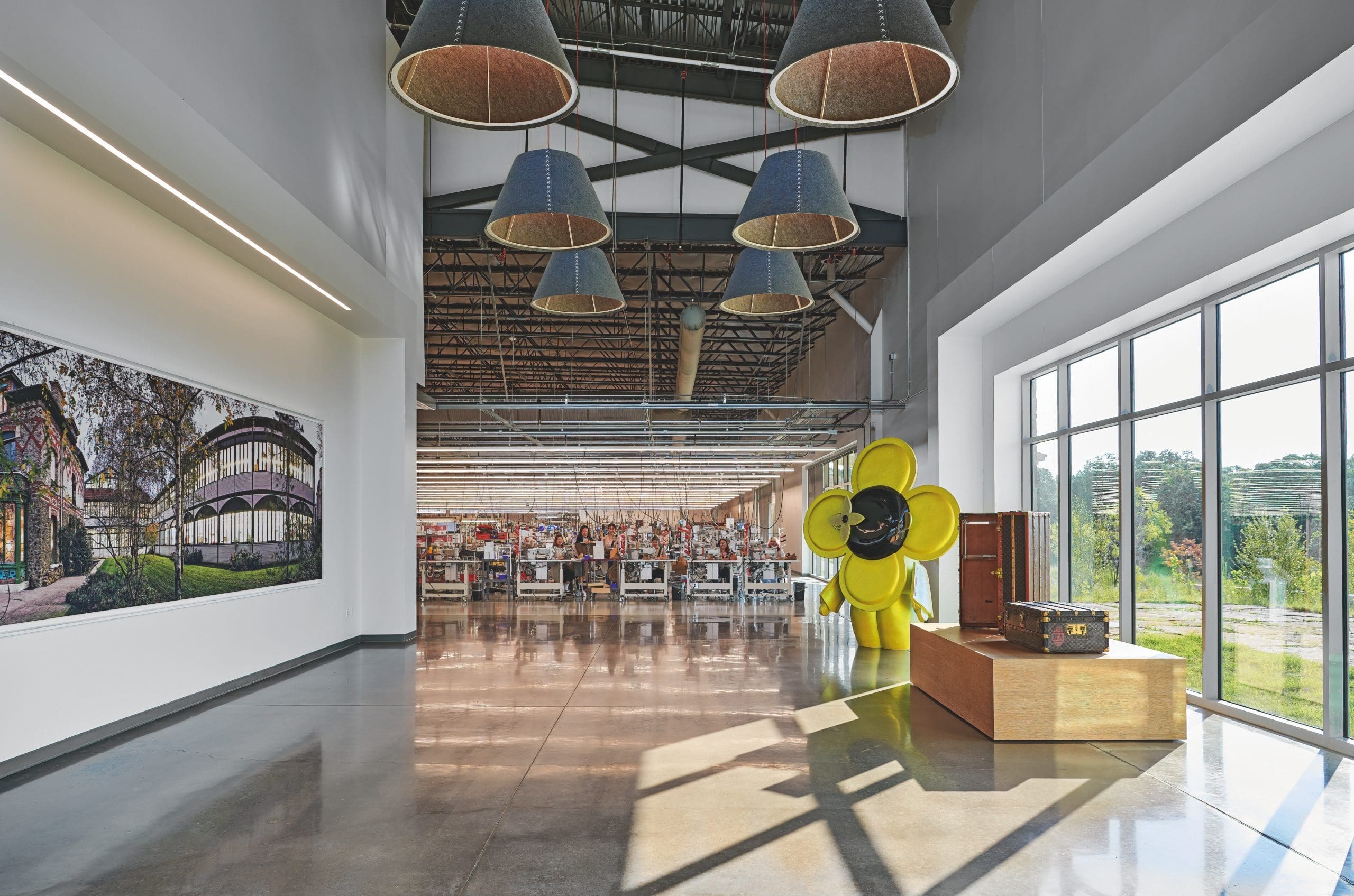The entry into the manufacturing floor at Louis Vuitton ranch is whimsically unique. (Photo by Jason Schmid)