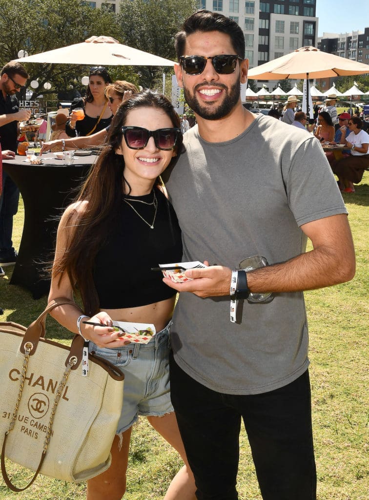 Lauren Ruehl, Enrique Martinez at Houston's inaugural Chefs for Farmers event at Autry Park. (Dave Rossman photo)