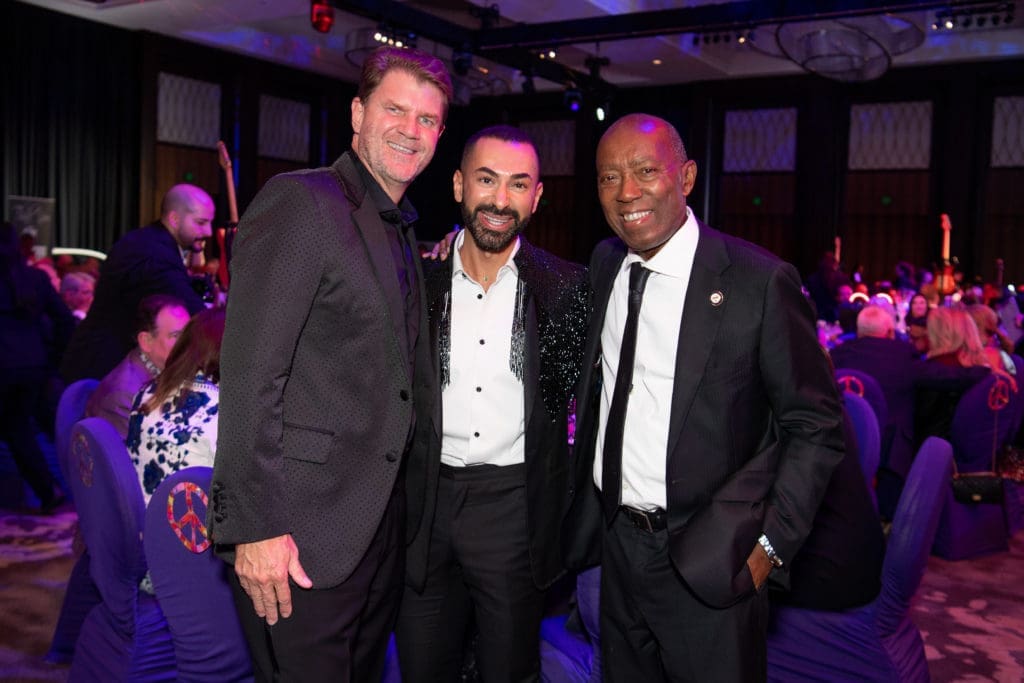 Bill Baldwin, Fady Armanious, Houston Mayor Sylvester Turner at Houston Children's Charity 25th Anniversary Gala. (Photo by Michelle Watson)