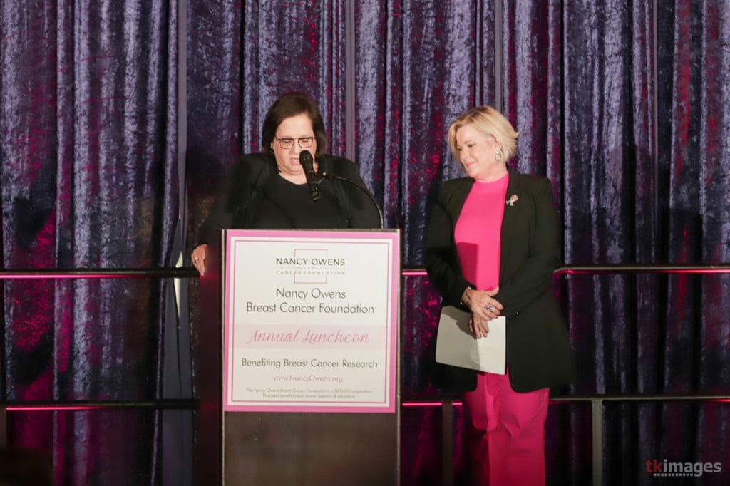 Amy Bernstein, Terri Guerra at the Nancy Owens Breast Cancer Foundation annual luncheon. (Photo courtesy of TK Images)