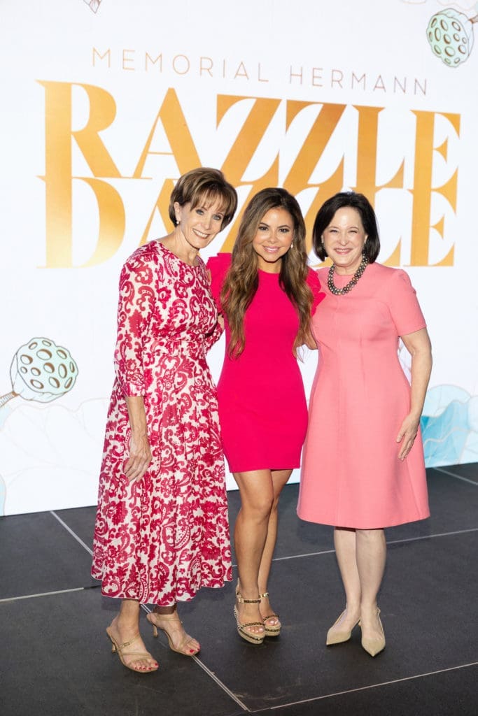 Nina Hendee, Jennifer Reyna, Anne Neeson at the Memorial Hermann Foundation 'Razzle Dazzle' luncheon. (Photo by Daniel Ortiz)