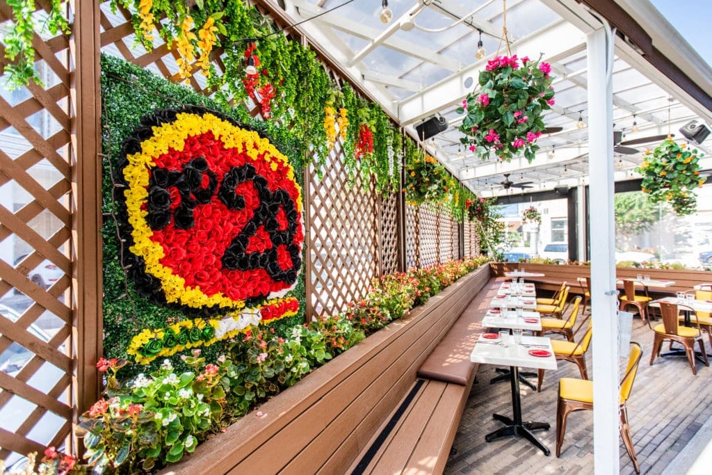 The outdoor patio at the new Numero28 in Highland Village. (Photo by Becca Wright)