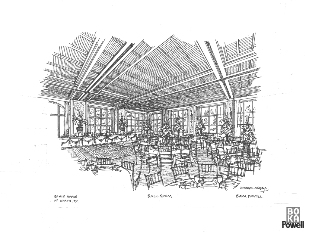 A rendering of the grand ballroom at Bowie House Hotel (photo courtesy of Michael Crosby of BOKA Powell)