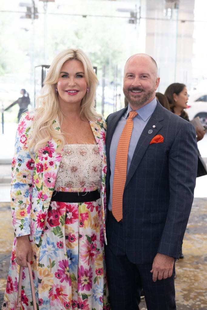 Stephanie Von Stein Schusterman, Tony Bradfield at the Memorial Hermann Foundation 'Razzle Dazzle' luncheon. (Photo by Wilson Parish)