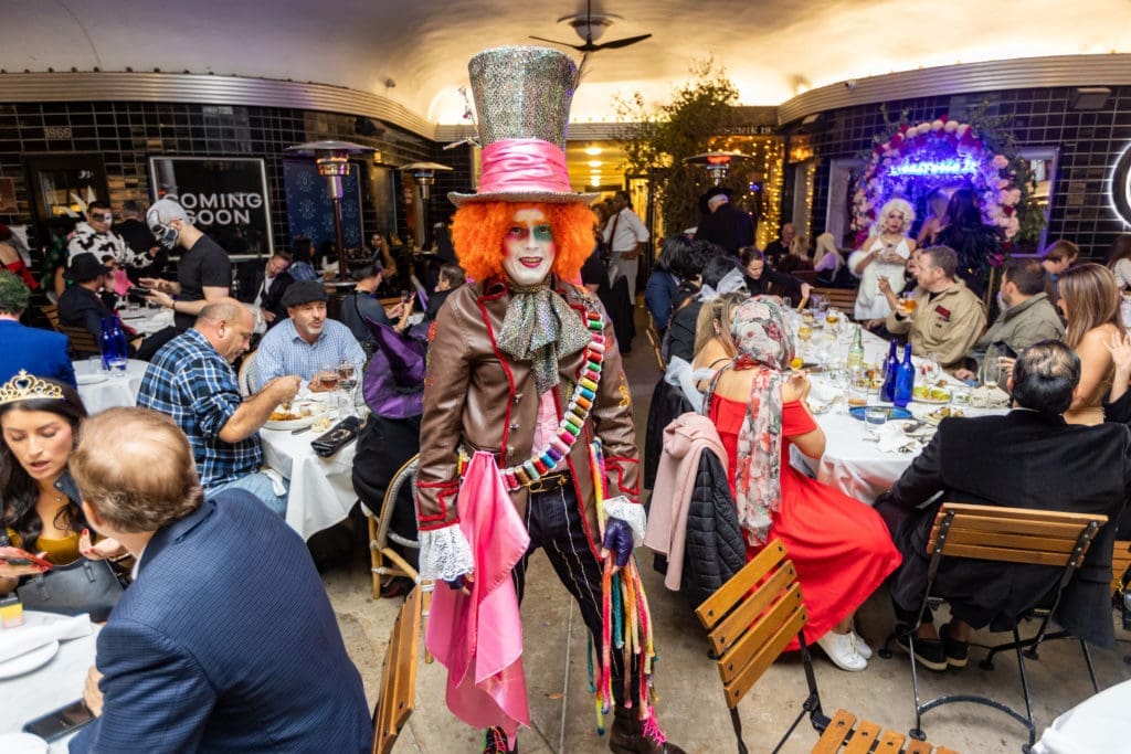 The Mad Hatter at the Brasserie 19 Halloween bash  (Photo by Andrew Hemingway)