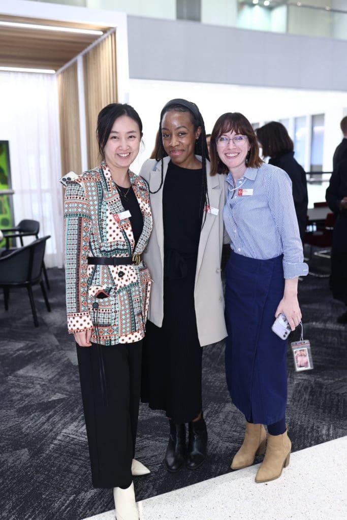 Tina Jin, Rechelle Holly, Allison Marshall at Gensler Houston's 50th anniversary celebration. (Photo by Quy Tran)
