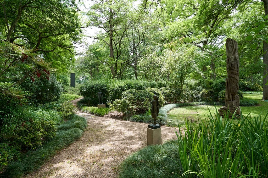 In foreground, a Michael O'Keefe sculpture. (Photo by Pär Bengtsson / art direction by Michelle Aviña)


