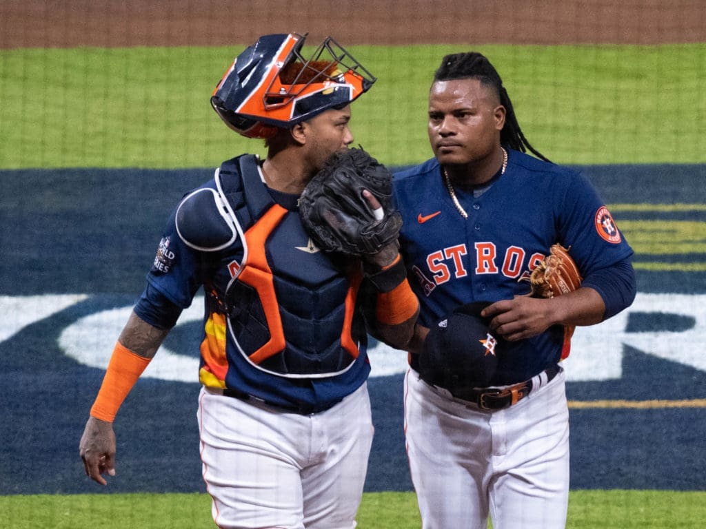 Catcher Martin Maldonado and Framber Valdez are a very effective pair.  (Photo by F. Carter Smith)