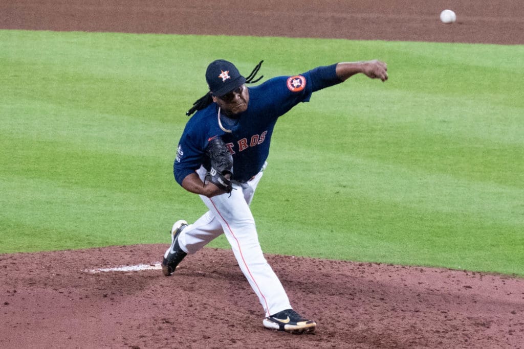 Framber Valdez can be a dominant pitcher for the Astros.  (Photo by F. Carter Smith)