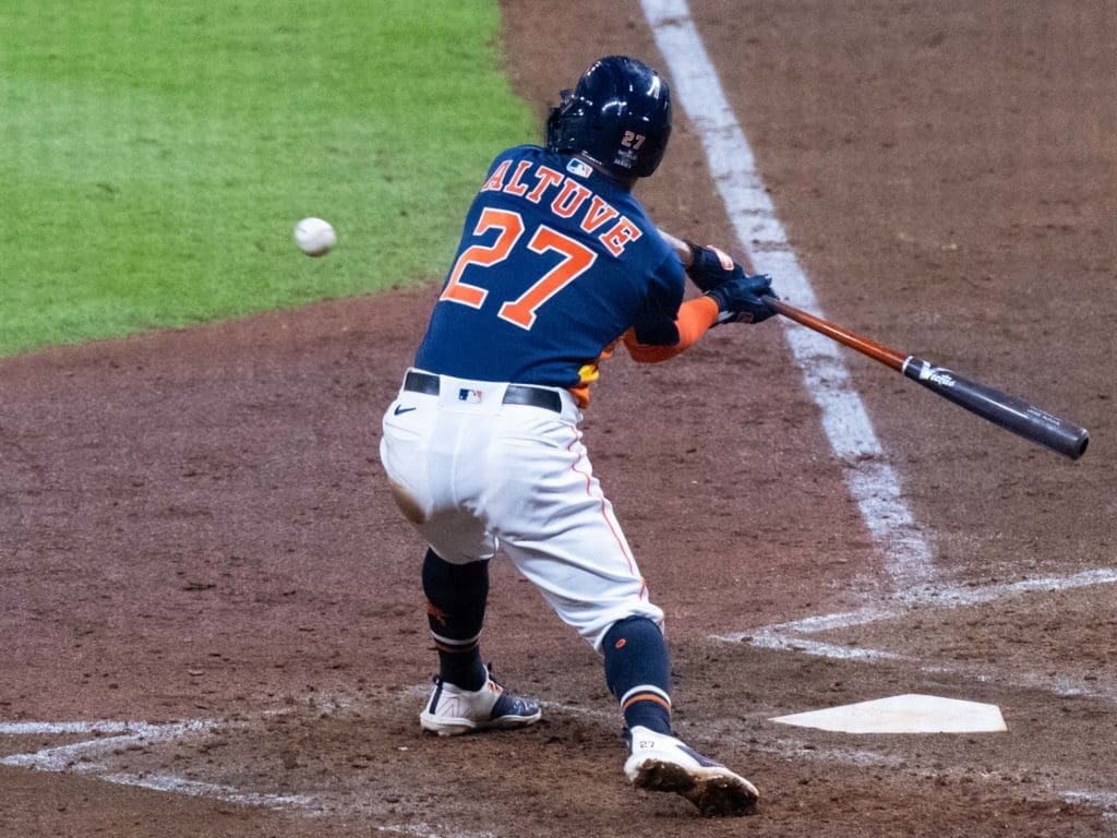 Jose Altuve can collect hits in bunches when he's right.  (Photo by F. Carter Smith)